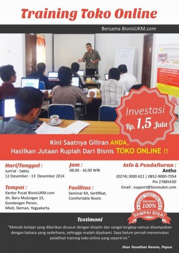 Training toko online angkatan Desember 2015